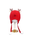 LITTLE SURPRISE BOX Little Surprise Box Red Baby Antler Knitted Soft Woolen Winter Cap With Tie Up 6-18 Months