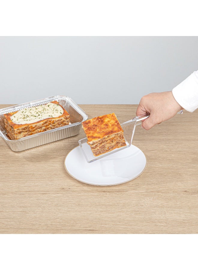 Restaurantware Cater Tek 10 Inch Serving Spatulas, 100 Disposable Serving Utensils - Heavy-Duty, Wide Edge, Clear Plastic Lasagna Spatulas, With Handle, For Brownies, Cakes, And Eggs  - Image 5