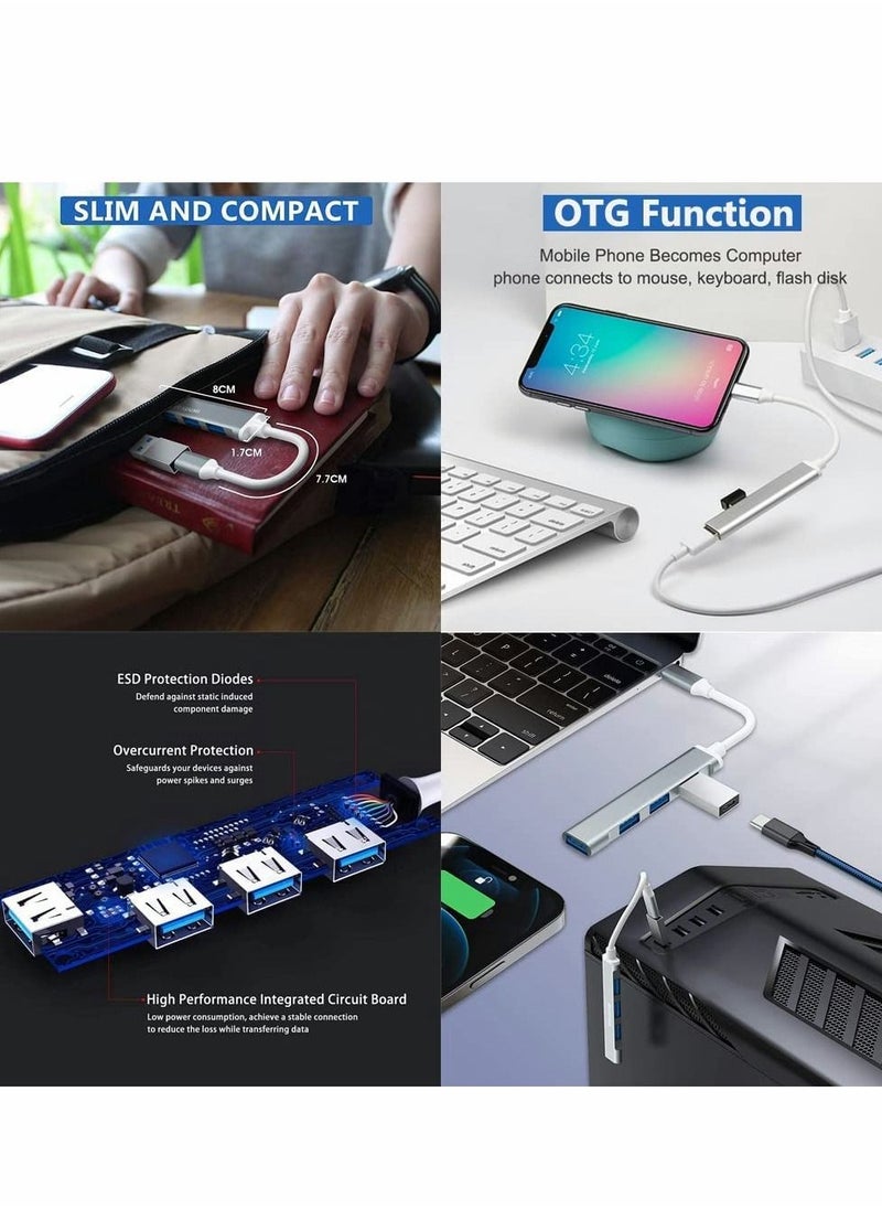 Generic - USB C Hub, 4-Port USB C adapter with 3.0 and 2.0 port USB Extender Splitter for Mac Pro/mini, for Surface Pro, Desktop Computer PC, Notebook PC, Mobile HDD, etc. Extension, Type-C Docking Station - Image 1