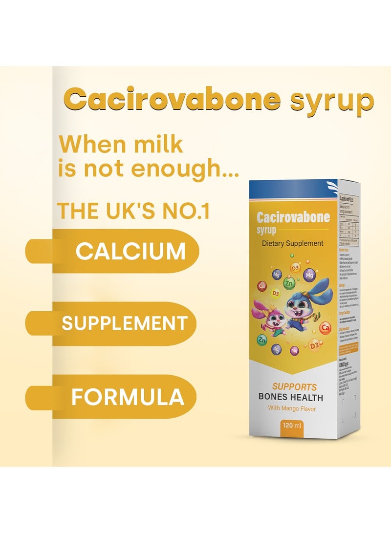 يو بى ام مكمل غذائي كاسيروفابون (للأطفال والكبار) - عظام صحية - كالسيوم، زنك، فيتامين D3، وماغنيسيوم - 120 مل. - Image 2