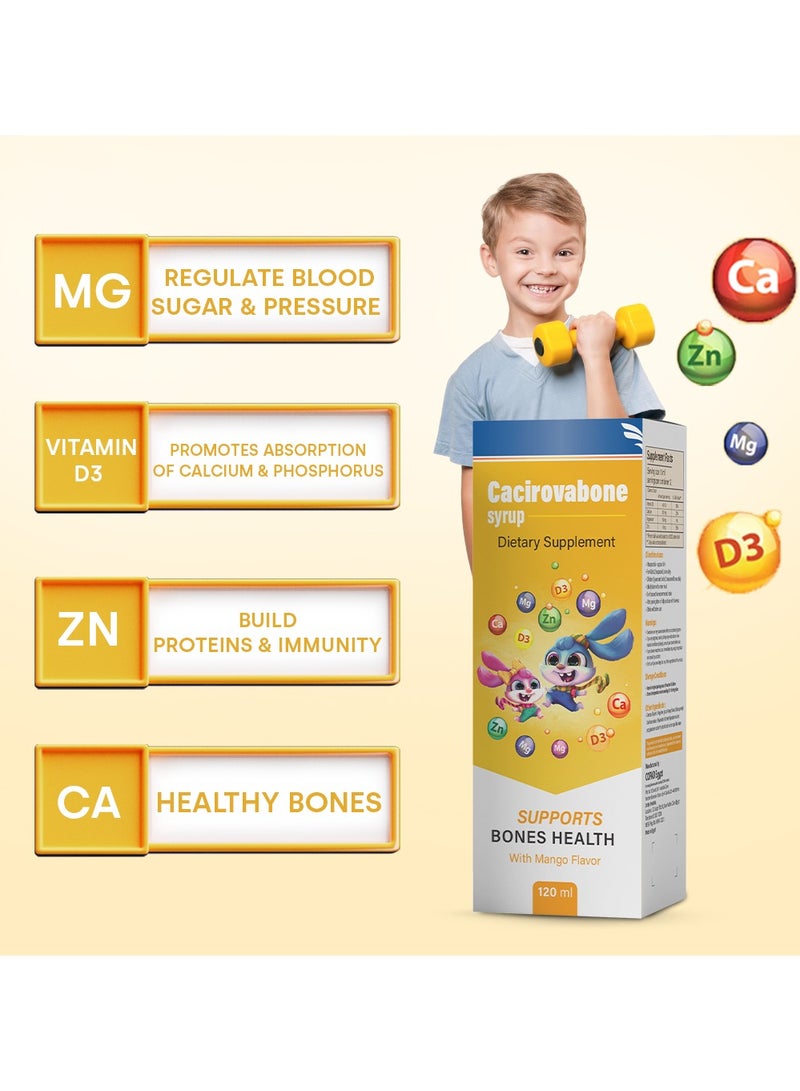 يو بى ام مكمل غذائي كاسيروفابون (للأطفال والكبار) - عظام صحية - كالسيوم، زنك، فيتامين D3، وماغنيسيوم - 120 مل. - Image 3