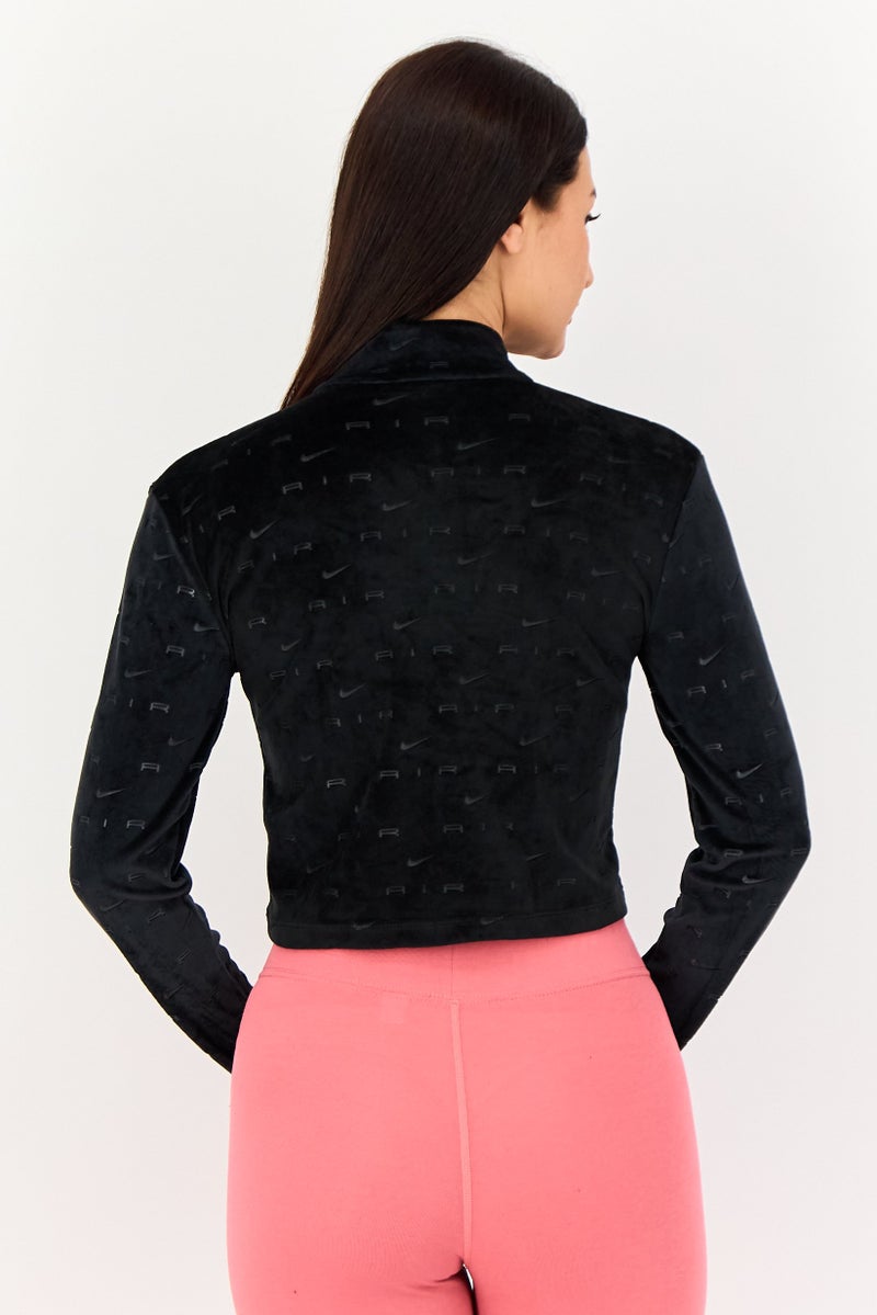 Nike Women Sportswear Fit Quarter Zip Long Sleeve Outdoor Top, Black - Image 2