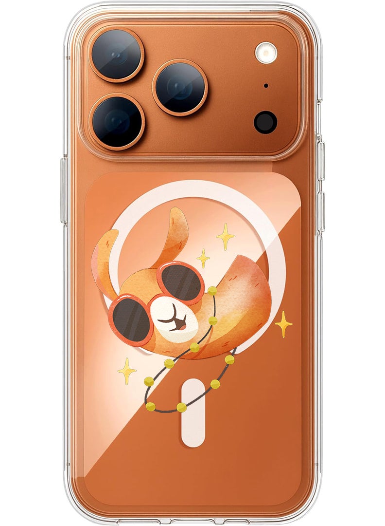 Theodor Magnetic Case for Apple iPhone 17 Pro Compatible with MagSafe Wireless Charging, Shockproof Phone Bumper Cover - Camel wearing goggles - Image 1