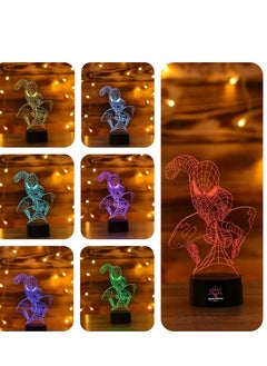 الثقة كي مصابيح ليلية 3 في 1-3D للأطفال 7 ألوان - مصباح وهمي LED ثلاثي الأبعاد مع جهاز تحكم عن بعد - مصباح طاولة لغرفة النوم - سبايدرمان - كابتن أمريكا - أيرون مان -  - Image 3