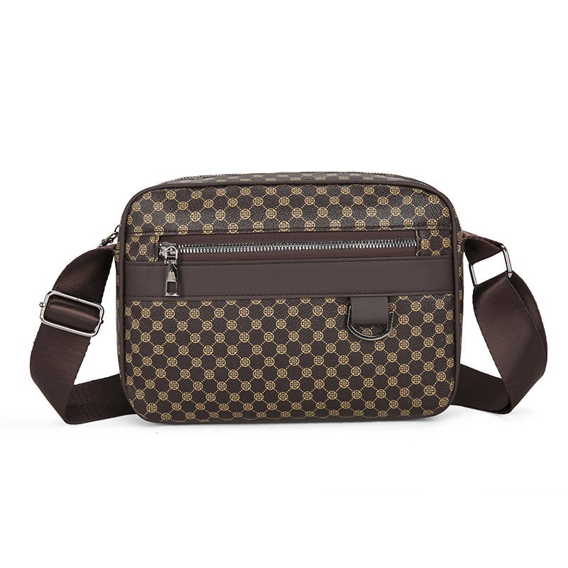 New Fashion Men'S Plaid Shoulder Bag Trendy Brand Simple Small Square Bag Trendy Street Casual Men'S Bag Crossbody Bag - Image 1