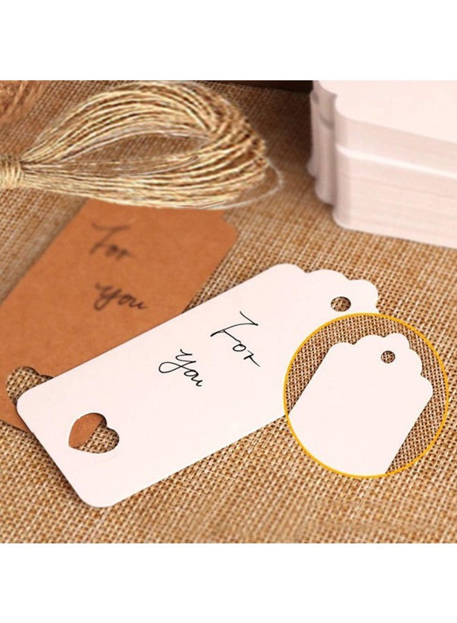 200-Pieces Craft Paper Gift Tags With Natural Jute Twine White/Brown - Image 4
