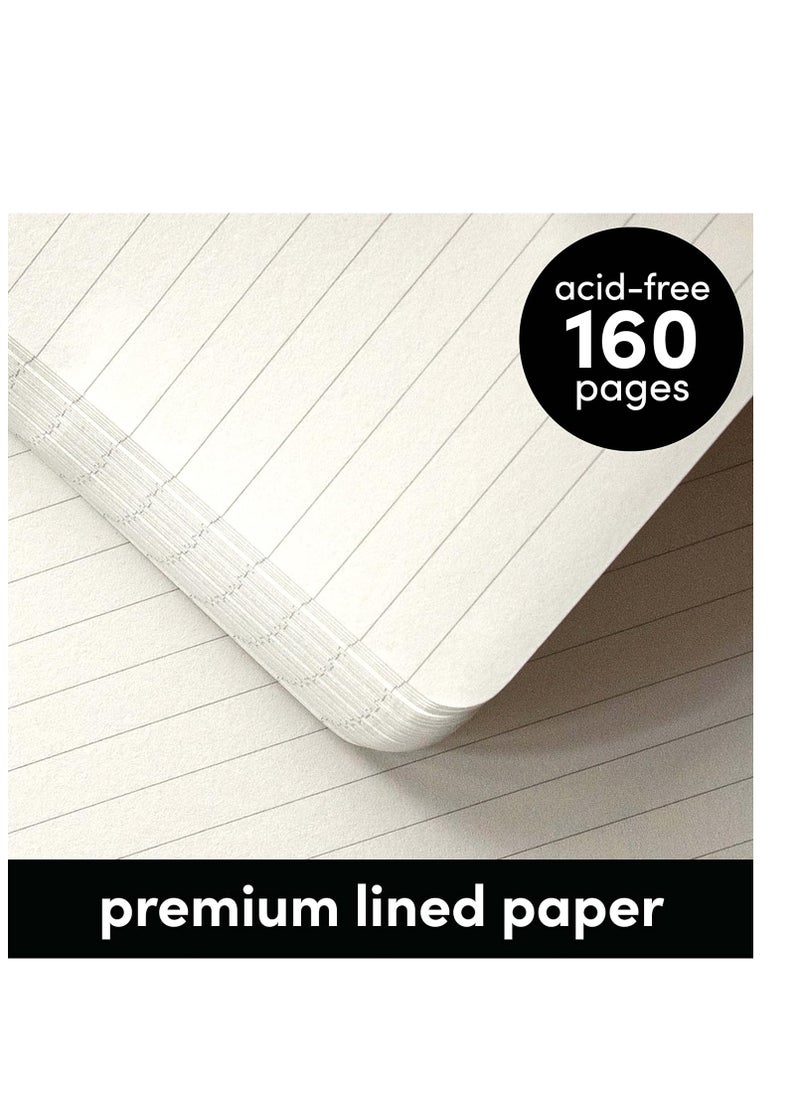 PAPERAGE - PAPERAGE Lined Journal Notebook, (Black), 160 Pages, Medium 5.7 inches x 8 inches - 100 GSM Thick Paper, Hardcover - Image 1