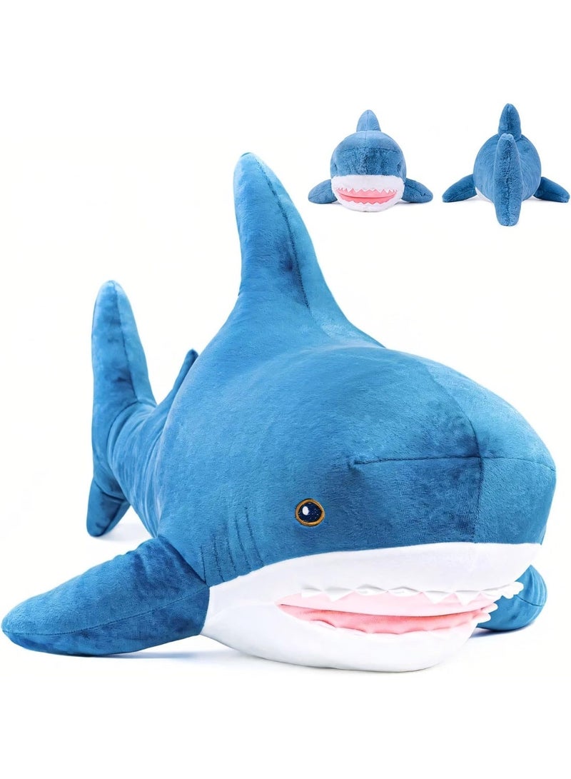 MAGIC VAULT وسادة دمية سمكة قرش ناعمة 50 سم – وسادة سمكة لطيفة للأطفال والبالغين – حيوان محشو مريح للمنزل أو السرير أو ديكور المكتب – وسادة هدية مريحة ودائمة - Image 1