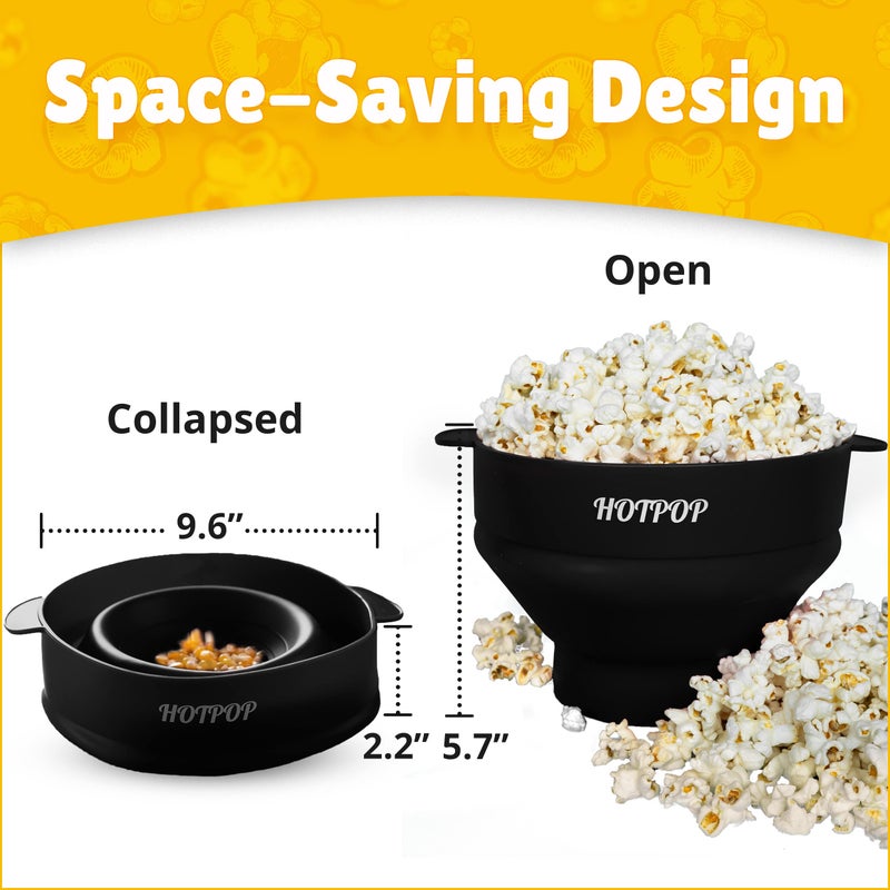 HOTPOP The Original Hotpop Microwave Popcorn Popper, Silicone Popcorn Maker, Collapsible Bowl BPA-Free and Dishwasher Safe- 20 Colors Available (Blue) - Image 5