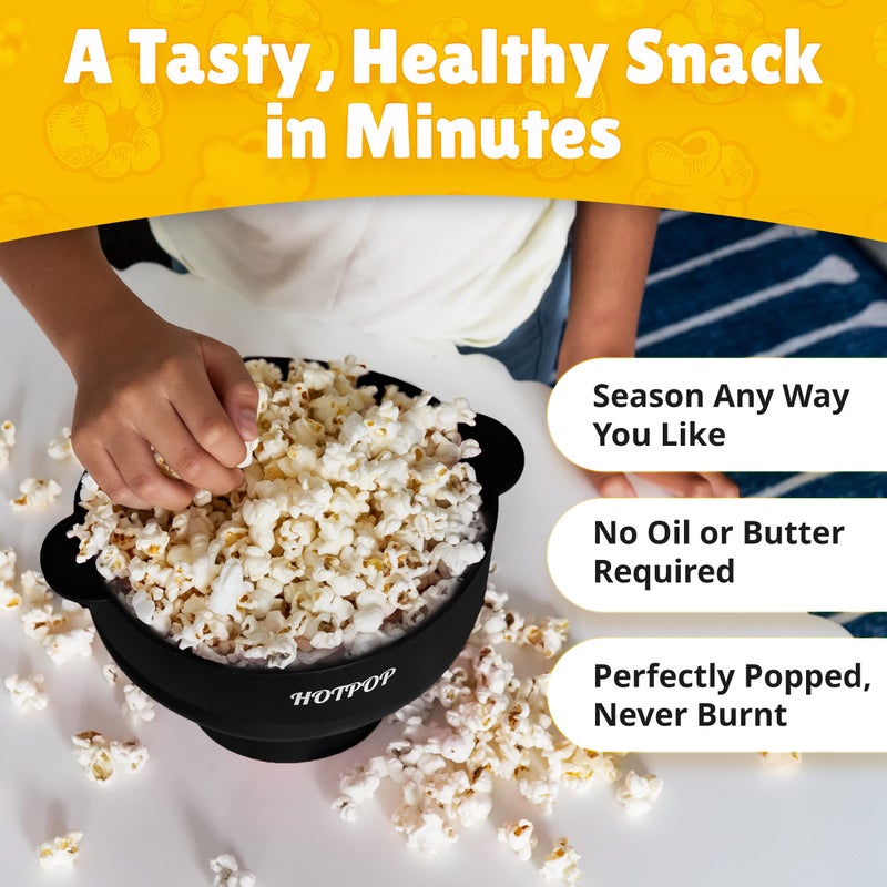 HOTPOP The Original Hotpop Microwave Popcorn Popper, Silicone Popcorn Maker, Collapsible Bowl BPA-Free and Dishwasher Safe- 20 Colors Available (Blue) - Image 2