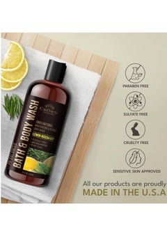 The Crown Choice Natural Body Wash for Women, Men & Kids - Organic Lemon Rosemary - 12oz pH 5.5-Best pH Balance-Liquid Soap for All Skin Types-Moisturizing Sulfate & Chemical Free Shower / Bath Liquid Gel (1 PK)  - Image 3