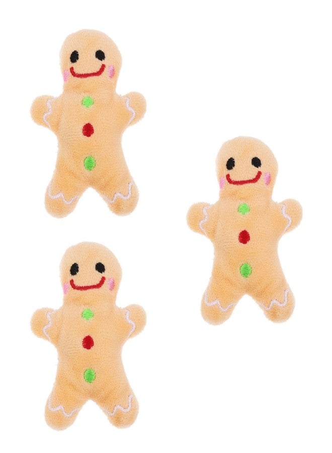 بو بيت بوب مجموعة ألعاب POPETPOP المكونة من 3 قطع، لعبة رجل الزنجبيل القطيفة المقاومة للمضغ، مثالية لعيد الميلاد، لتنمية أسنان الحيوانات الأليفة وتشجيعها على المضغ الصحي خلال العطلات. - Image 1