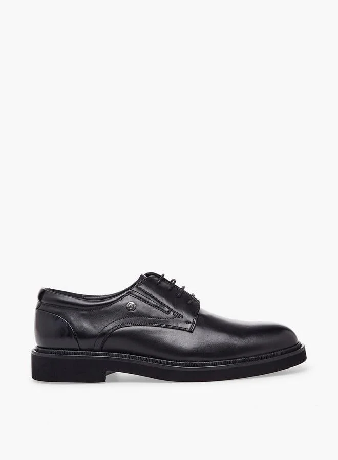 Duchini Men Lace-Up Leather Derby Shoes