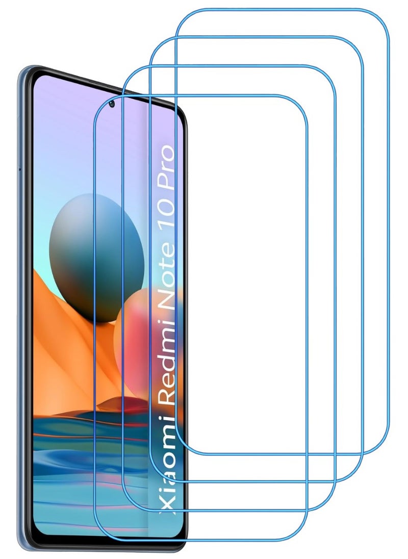 ACLIX 4 Pieces Antistatic ESD Dustproof Premium Quality High Definition Clear Tempered Glass Screen Protector Designed For Xiaomi Redmi Note 10 Pro - Image 1