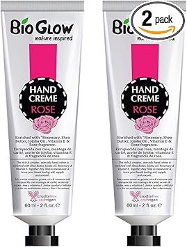 Bio Glow Hand Creme 60ml Range Pack of 2 Rose