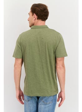 Project Essentials Men Regular Fit Solid Short Sleeve Polo Shirt, Green  - Image 3
