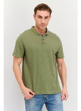Project Essentials Men Regular Fit Solid Short Sleeve Polo Shirt, Green  - Image 1