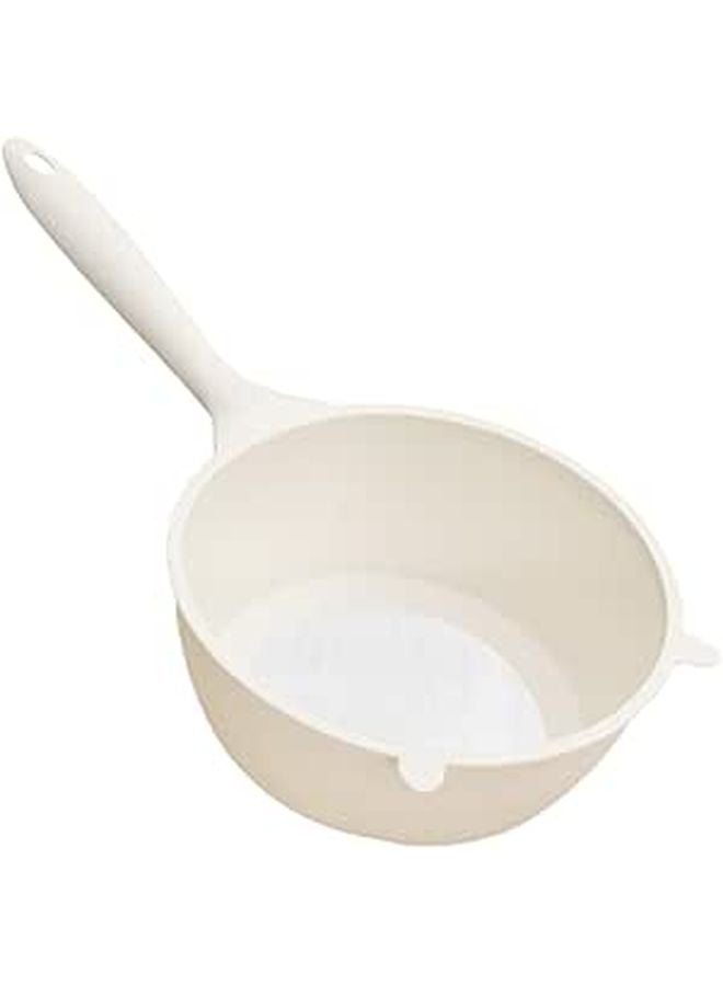 Fine Mesh Large White Plastic Kitchen Colander Basket For Rice Washing Fruit Draining - Image 1