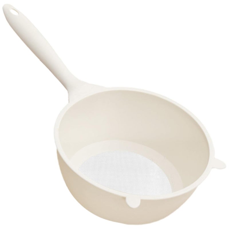 Fine Mesh Large White Plastic Kitchen Colander Basket For Rice Washing Fruit Draining - Image 2
