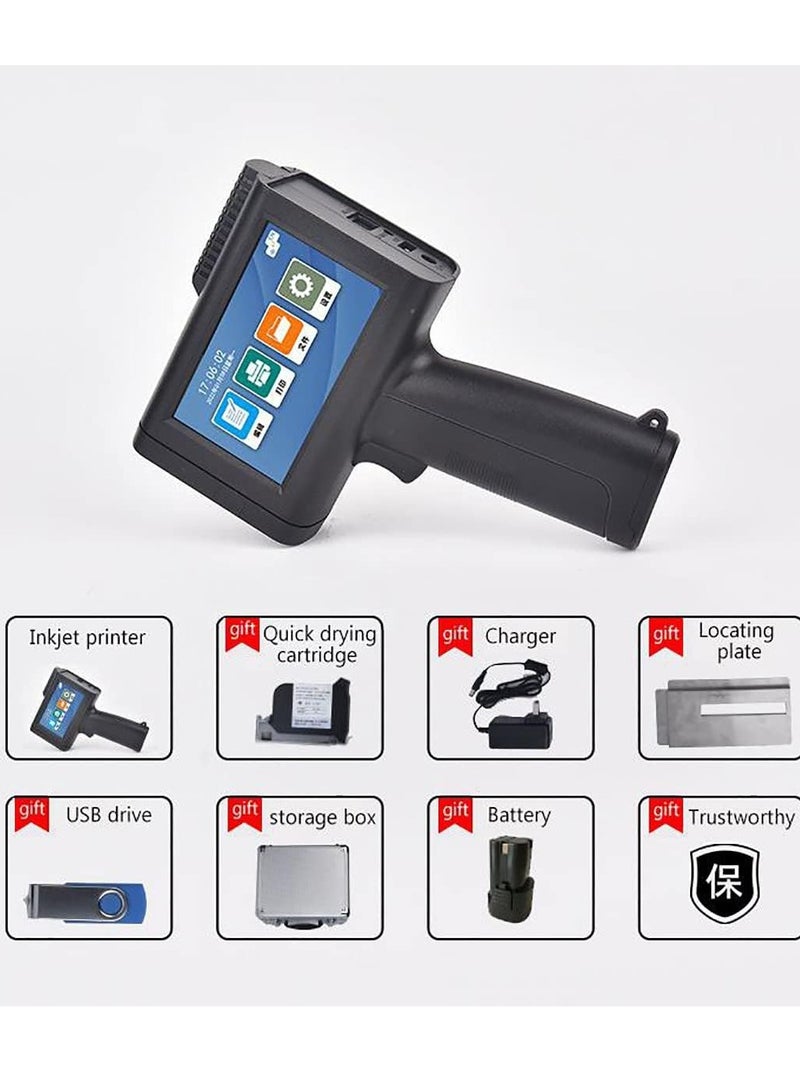 M10 Handheld Small Inkjet Printer with 4.3 Inch New Ui Design Touch Screen Quick Drying Inkjet Coding Machine Date Batch Number Qr Code Coding Machine, 600dpi Ultra-clear Printing, Multi-lingua - Image 5