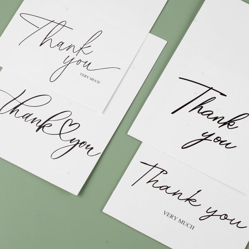 Azureal Thank You Cards with Envelopes 52-Pack, Minimalist Design 3.5x5 Inches Thank You Notes with Envelopes Set and Matching Stickers, Blank Cards for Wedding, Bridal, Baby Shower, Graduation, Business - Image 4