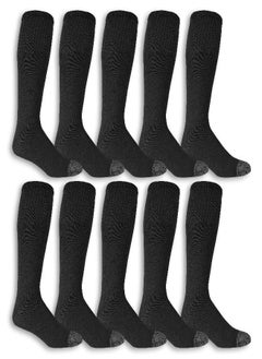 FRUIT OF THE LOOM Fruit Of The Loom Mens Everyday Work Gear Tube Socks, Black, Pack of 10, Shoe Size 6.5-12; Sock Size 10-13  - Image 3