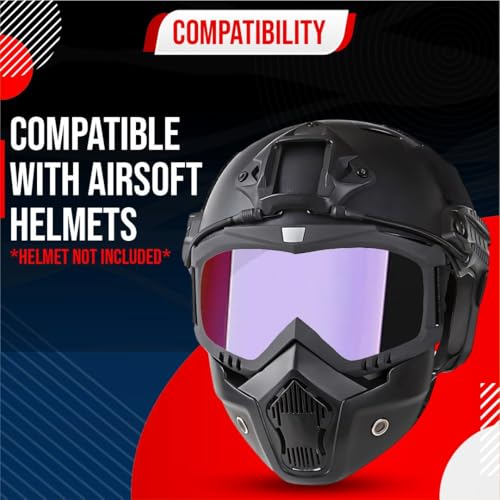 BTfash Goggle Mask Anti Scratch UV Protective Open Face & Eyewear Windproof Dirt Shield Adjustable Strap Soft Foam Padded Detachable for Cycling Bike Off Road Racing Riding Unisex (Rainbow) - Image 4