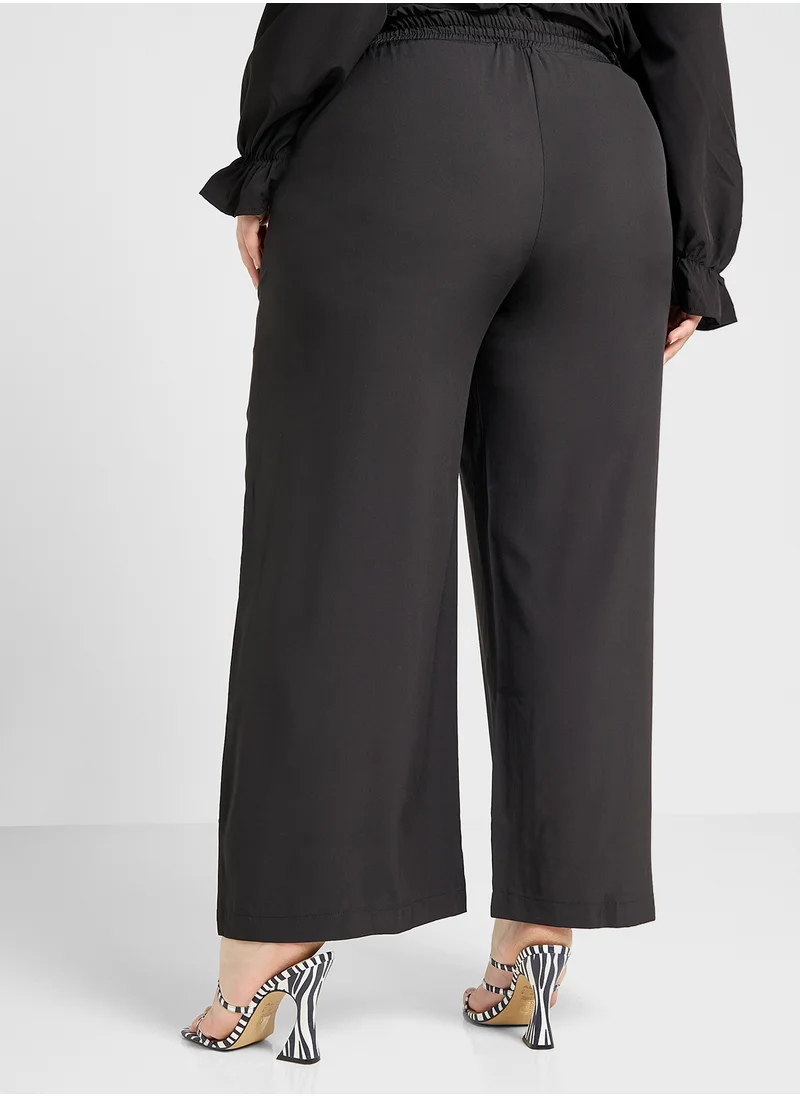 جينجر بلس Elasticised Wide Leg Pants