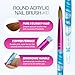 PANA USA Acrylic Nail Brush Pure Kolinsky Hair Acrylic White Swirl Blue Handle with Pink Ferrule Round Shaped - Size 10 - Image 3