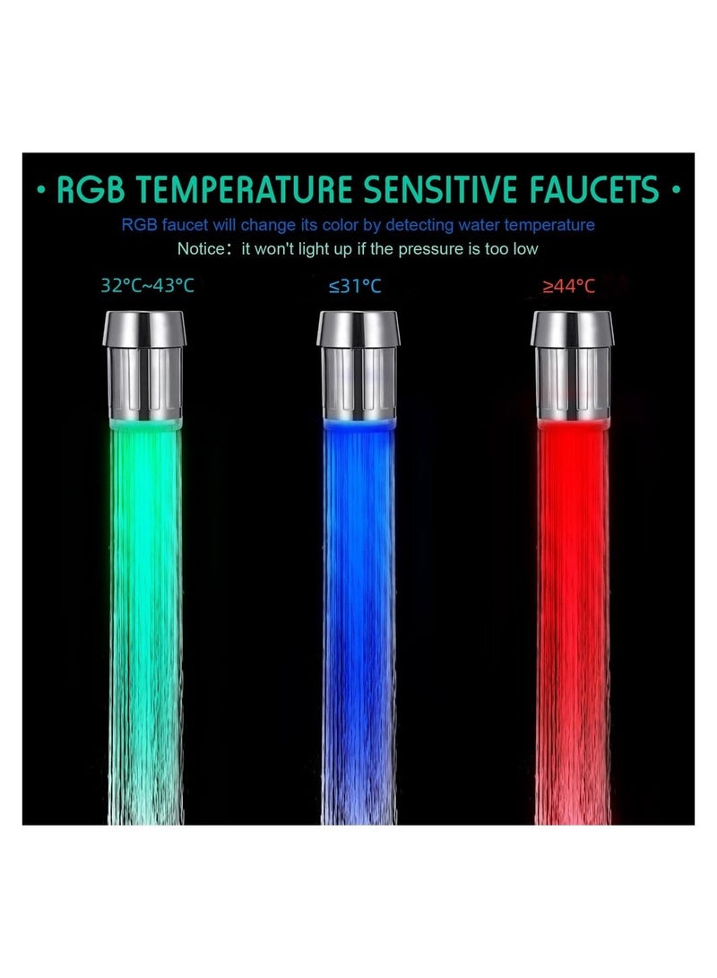 SYOSI Color Changing Faucet Adapter, 3 Color Change Automatically LED Water Faucet, for Kitchen and Bathroom, Fixed LED Faucet - Image 3