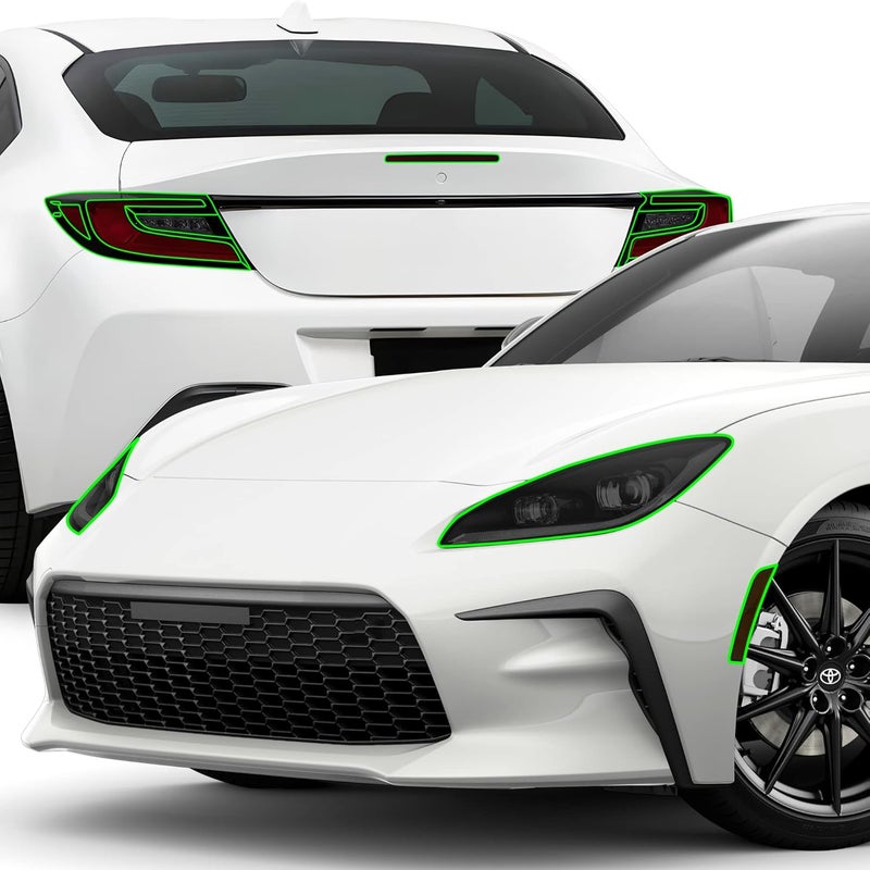 BOGAR TECH DESIGNS Full Headlight Taillight Reflector Sidemarker Tint Film Kit for Toyota GR86 GR 86 2022-2025, Dark Smoke - Image 1