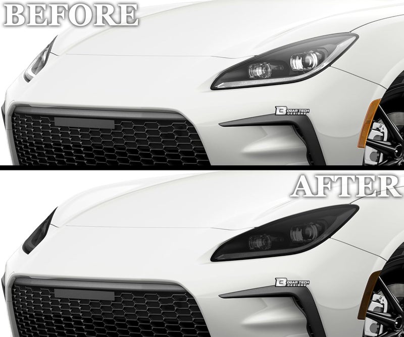 BOGAR TECH DESIGNS Full Headlight Taillight Reflector Sidemarker Tint Film Kit for Toyota GR86 GR 86 2022-2025, Dark Smoke - Image 3