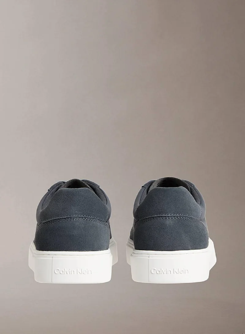 Calvin Klein Jeans Coal Leather Signature Logo Trainers for Men | Best Price UAE
