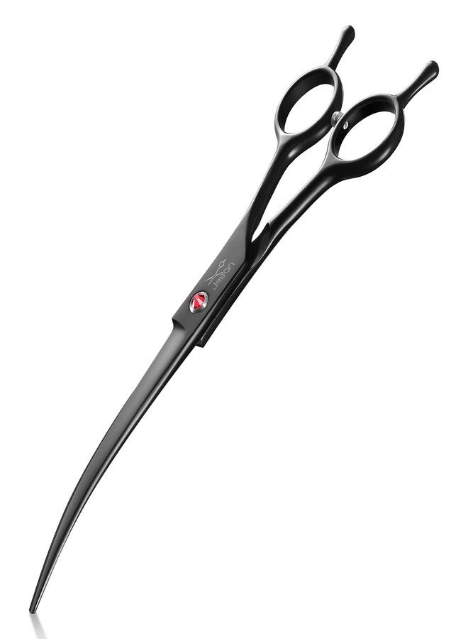 JASON 7.5" Dog Grooming Scissor - Professional Down-curved Shear with Ergonomic Handle Japanese Stainless Steel Hair Scissor for Dogs, Cats and Other Pets, Sharp (Down-curved, Black) Christmas Gift - Image 1