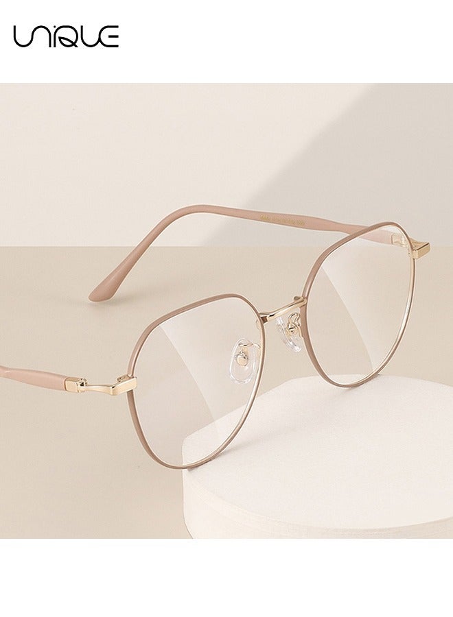 Unique Glasses - Blue Light Blocking Glasses - Large Frame Glasses - Women's Men's Computer Reading/Gaming/TV/Mobile Phone Glasses, Anti-Eye Fatigue (Khaki) - Image 4