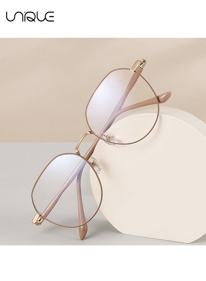 Unique Glasses - Blue Light Blocking Glasses - Large Frame Glasses - Women's Men's Computer Reading/Gaming/TV/Mobile Phone Glasses, Anti-Eye Fatigue (Khaki) - Image 3