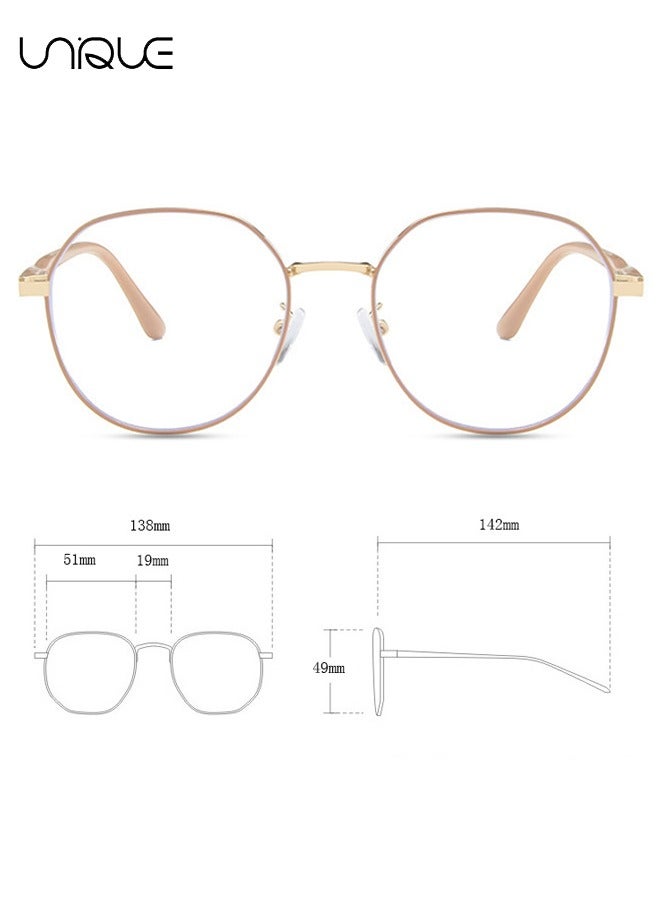 Unique Glasses - Blue Light Blocking Glasses - Large Frame Glasses - Women's Men's Computer Reading/Gaming/TV/Mobile Phone Glasses, Anti-Eye Fatigue (Khaki) - Image 2