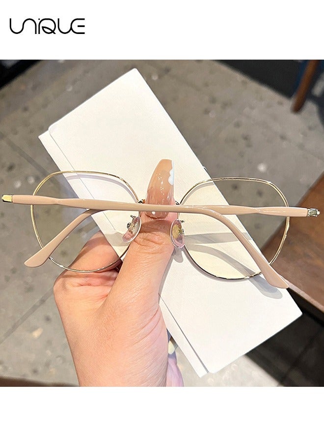 Unique Glasses - Blue Light Blocking Glasses - Large Frame Glasses - Women's Men's Computer Reading/Gaming/TV/Mobile Phone Glasses, Anti-Eye Fatigue (Khaki) - Image 5