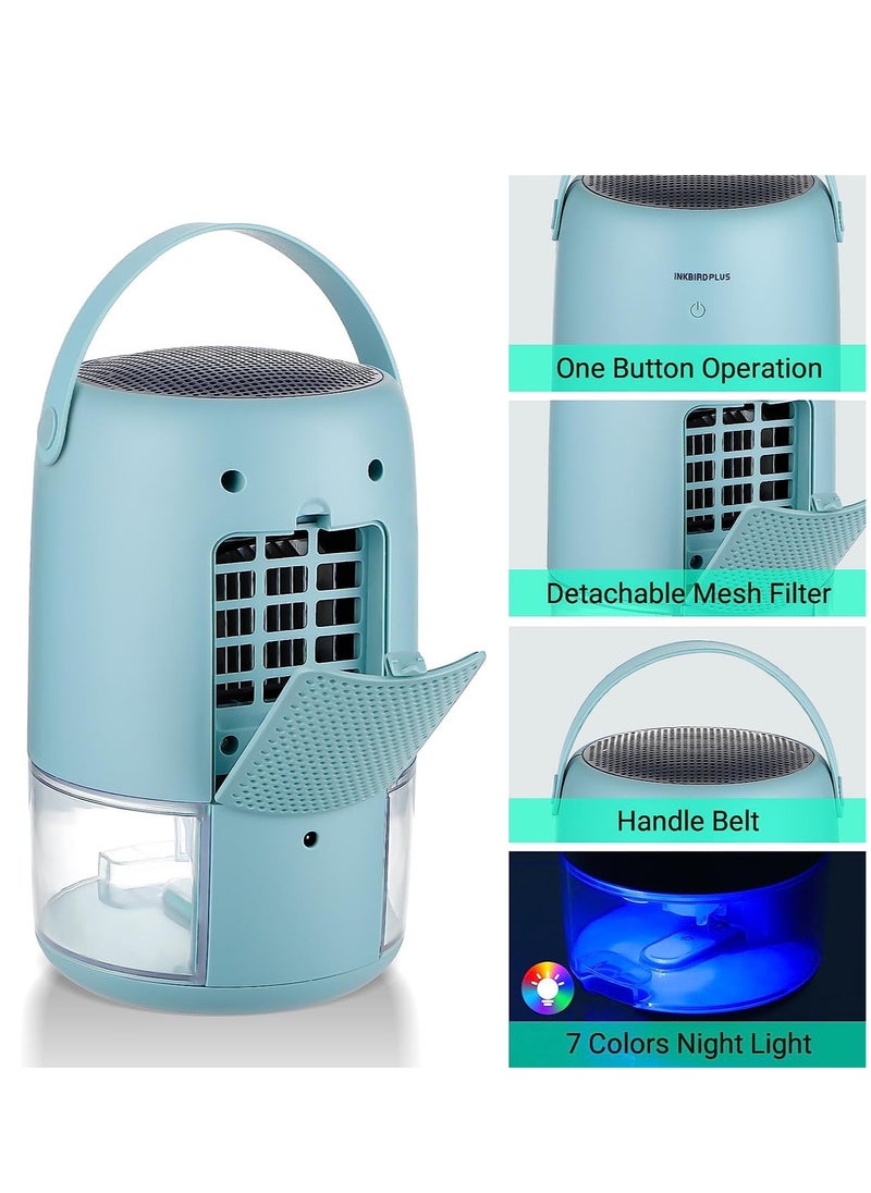 Arabest Dehumidifiers, Cureder Dehumidifier 37 OZ(1100ml) for Home (322 sq ft) with 7 Color LED Light, Auto-off, Portable Quiet Dehumidifier for Home, Wardrobe, Closet, Bathroom, Bedroom, Trailer, RV  - Image 5