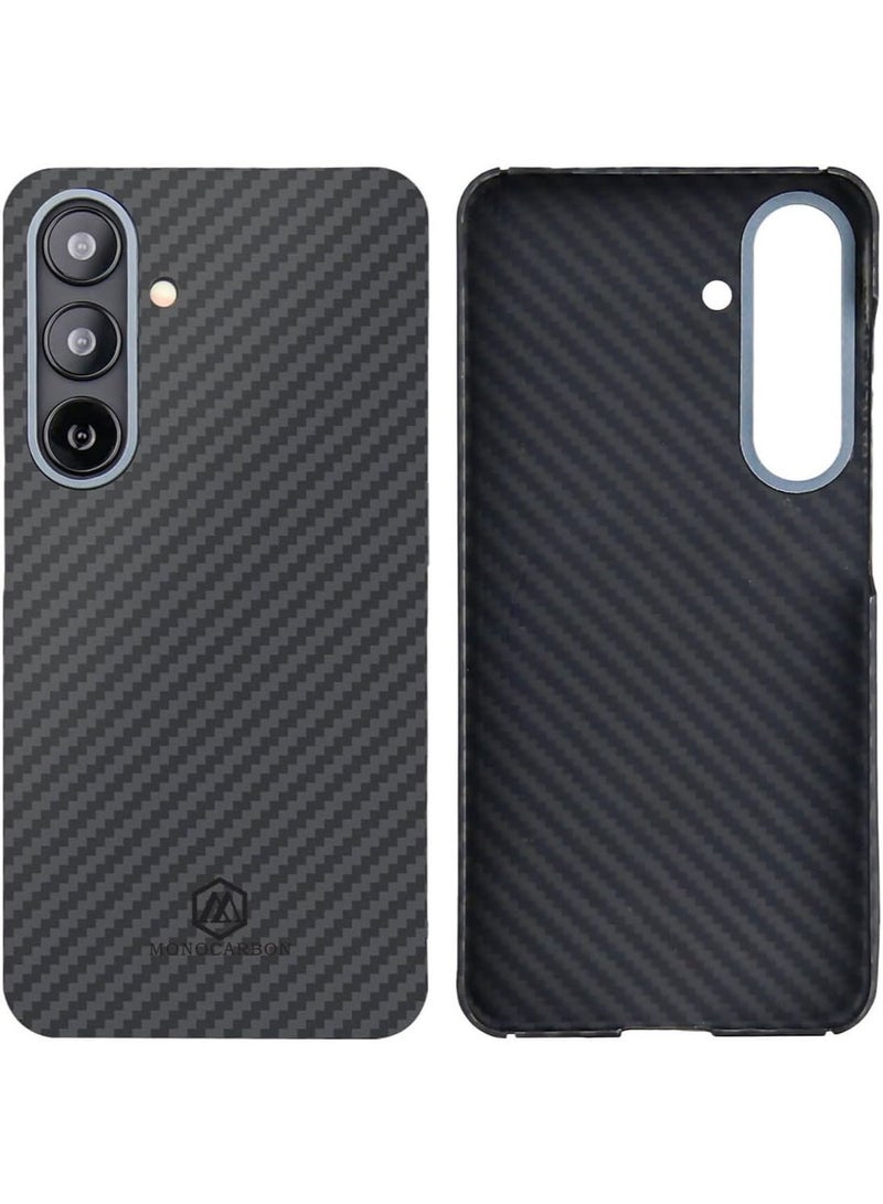 MONOCARBON Real Aramid Fiber Samsung Galaxy S24 Case Cover ULTRA SLIM MagSafe Compatible Lightweight Anti-Scratch - Matte Black - Image 3