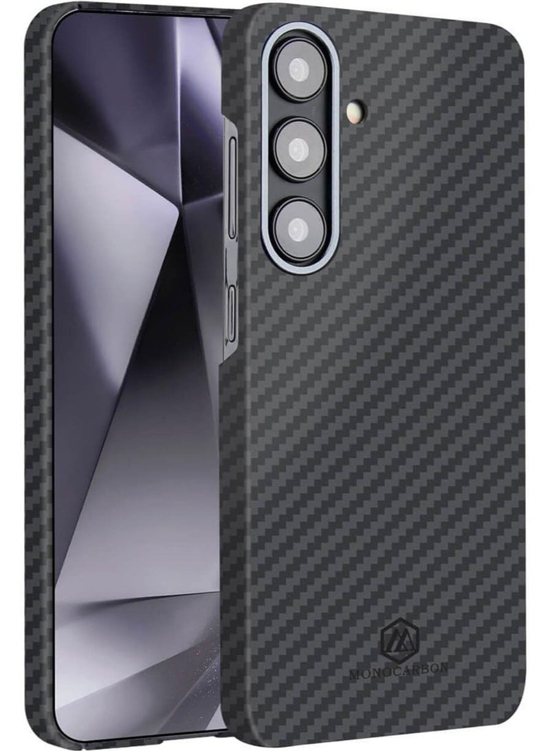 MONOCARBON Real Aramid Fiber Samsung Galaxy S24 Case Cover ULTRA SLIM MagSafe Compatible Lightweight Anti-Scratch - Matte Black - Image 4