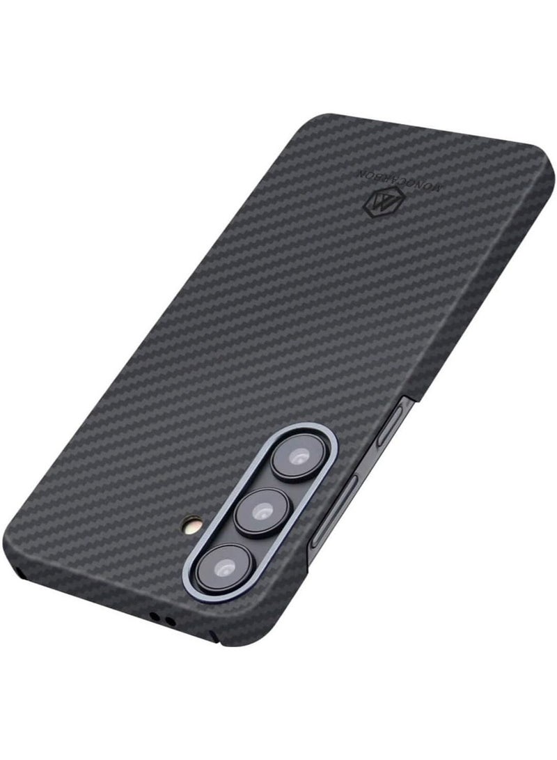 MONOCARBON Real Aramid Fiber Samsung Galaxy S24 Case Cover ULTRA SLIM MagSafe Compatible Lightweight Anti-Scratch - Matte Black - Image 5