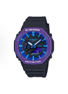 CASIO octagonal sports waterproof and shockproof watch GA-2100  black purple  - Image 1