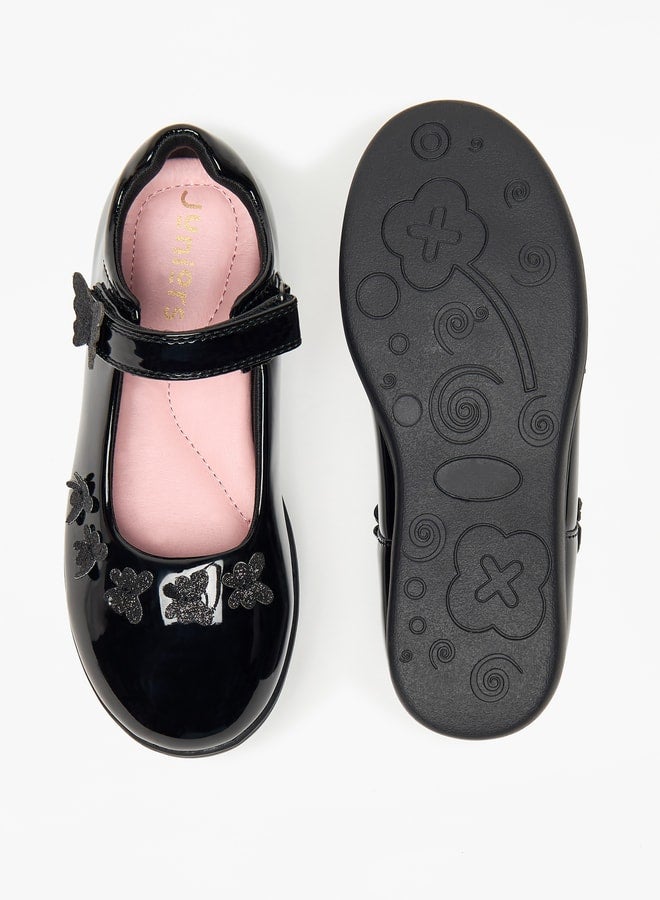 JUNIORS Butterfly Accent Mary Jane Shoes with Hook and Loop Closure - Image 4