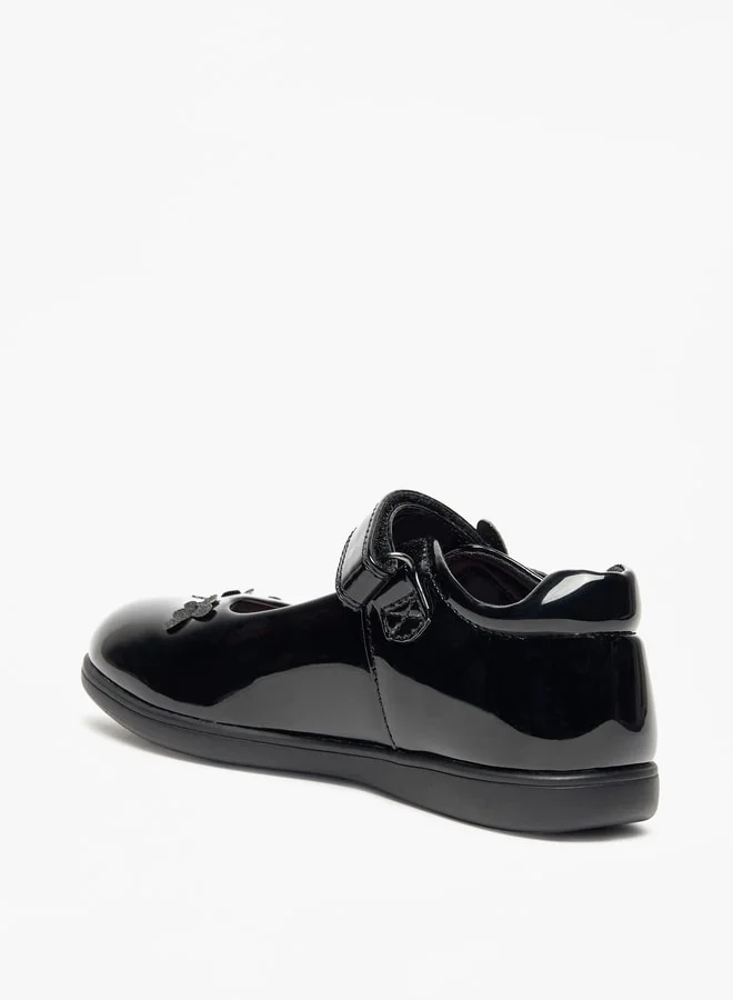 جونيورز Butterfly Accent Mary Jane Shoes with Hook and Loop Closure