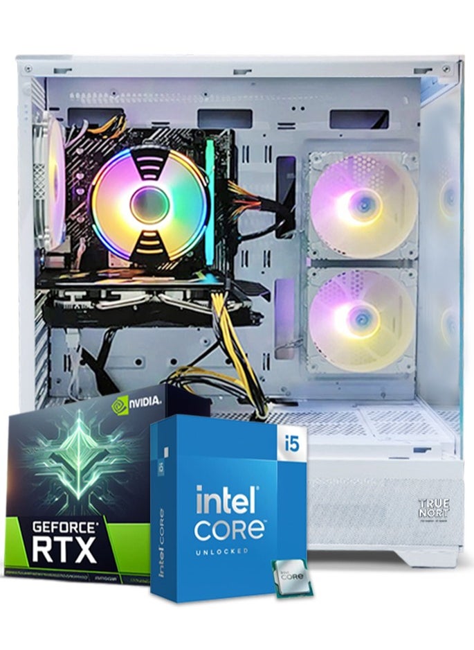 Truenort Gaming PC, Intel Core i5-12400F, RTX 3060, 16GB RAM, 1TB SSD,Air Cooler 120mm, Window 11 Pro, White Case  - Image 1