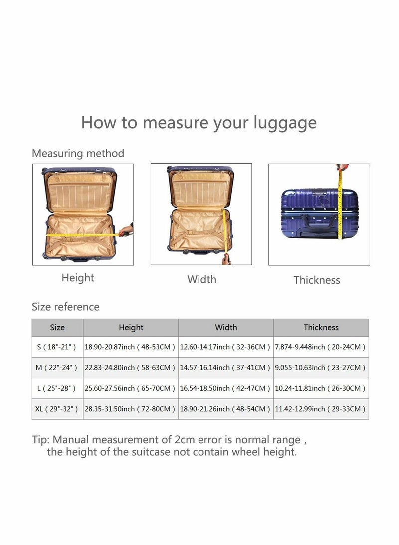 Excefore غطاء الأمتعة، غطاء حقيبة قابل للغسل في الماء، أغطية حماية مرنة للأمتعة من الألياف اللدنة، ملحقات السفر مناسبة لحقيبة عربة مقاس 22-24 بوصة للاستخدام اليومي في رحلة العمل والمدرسة (M، زهرة الكاميليا) - Image 3