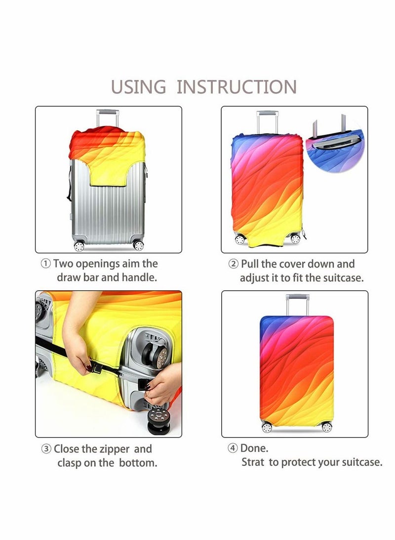Excefore غطاء الأمتعة، غطاء حقيبة قابل للغسل في الماء، أغطية حماية مرنة للأمتعة من الألياف اللدنة، ملحقات السفر مناسبة لحقيبة عربة مقاس 22-24 بوصة للاستخدام اليومي في رحلة العمل والمدرسة (M، زهرة الكاميليا) - Image 5