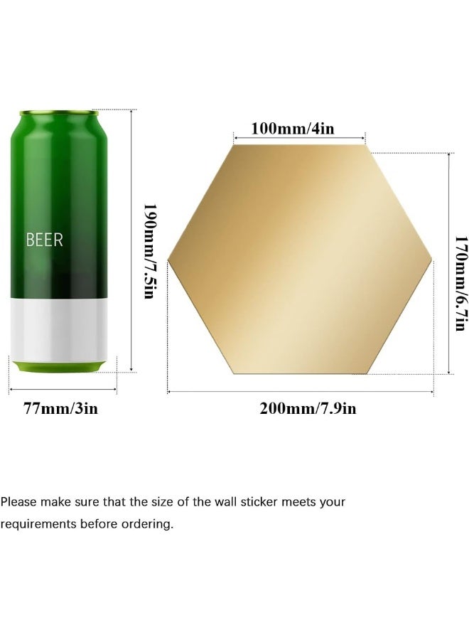 TPGP مجموعة ملصقات مرآة أكريليك للجدران DIY 12 قطعة، ملصقات مرآة سداسية للجدران لتزيين غرفة المعيشة وغرفة النوم - Image 3