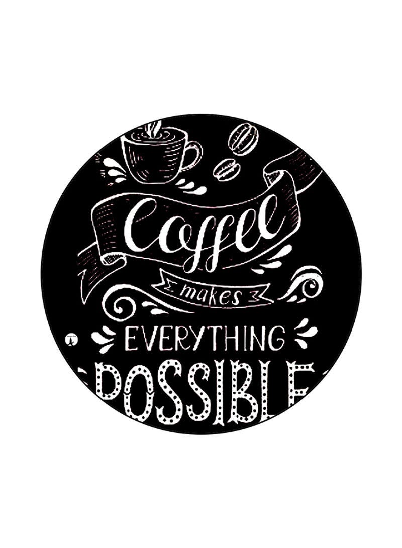 RKN English Phrases Round Mouse Pad Black/White